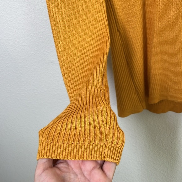 NWT Boston Proper Ribbed Half-Zip Knit Sweater – Golden Yellow – Size M - Picture 4 of 6
